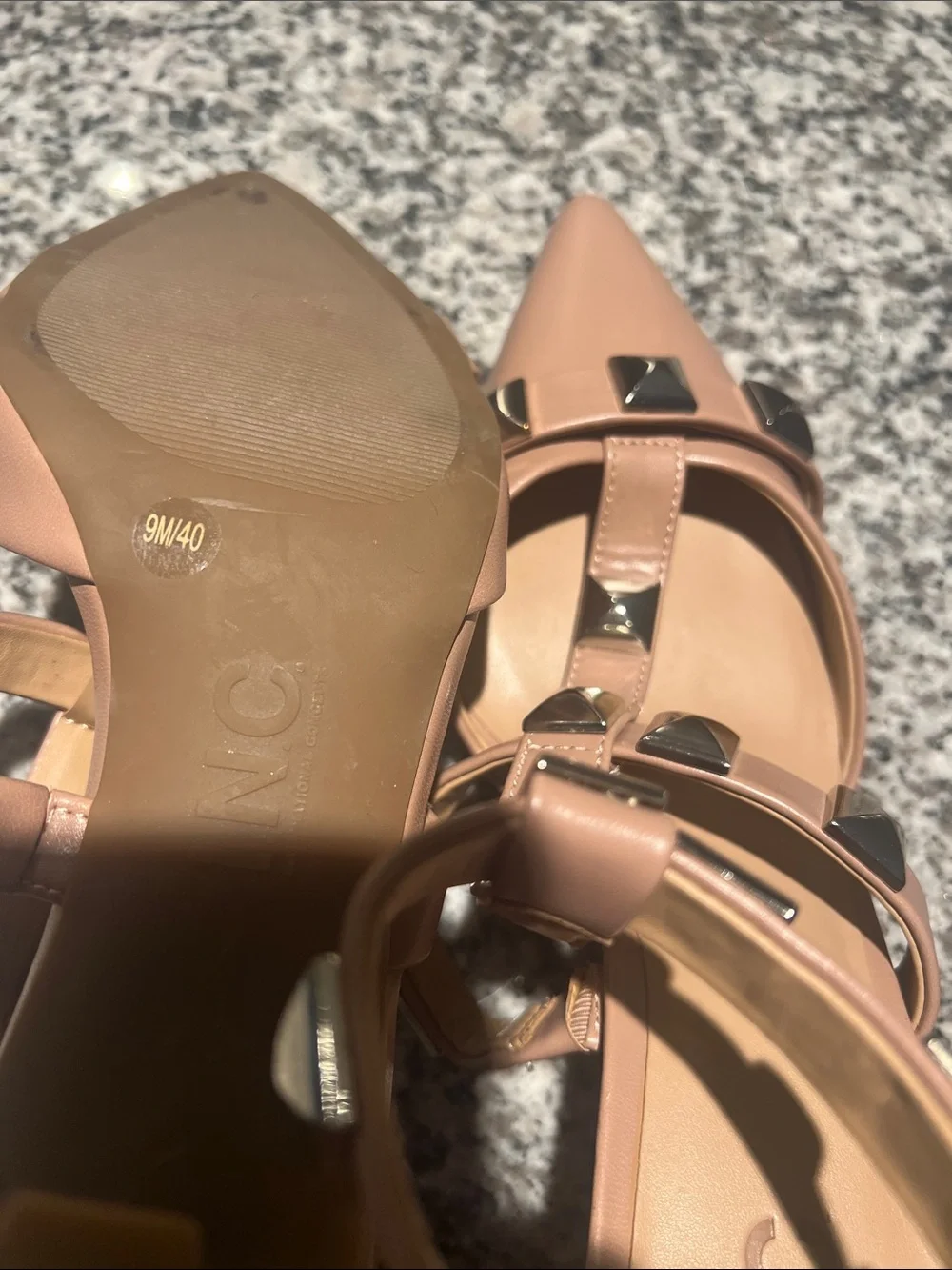 INC International Concepts Rose Studded T-Strap Kitten Heel Pumps